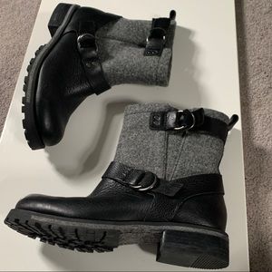 Woolrich Leather & Wool Motorcycle Boots
